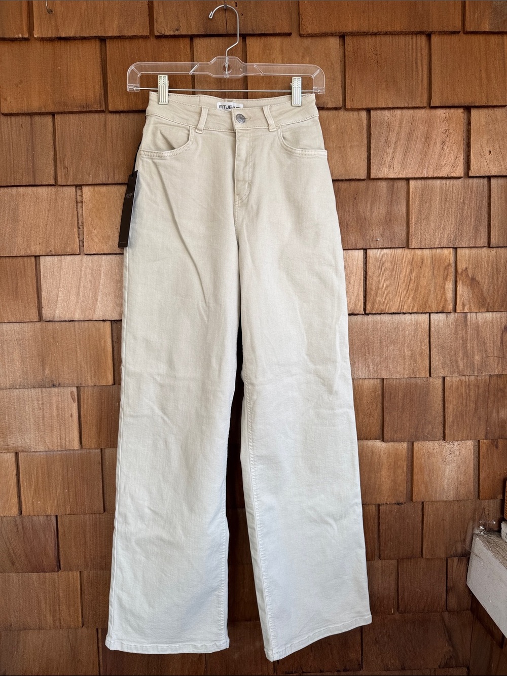 High-Rise Wide-Leg Jeans in Cream by